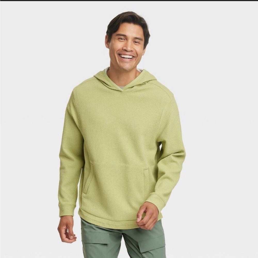 Men's Textured Fleece Hoodie - All in Motion Moss Green XL